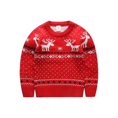 Children's Fireplace Lovely Sweater For Christmas