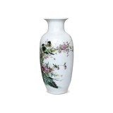 Peony Bush Blue and White Bone China Flower Vase
