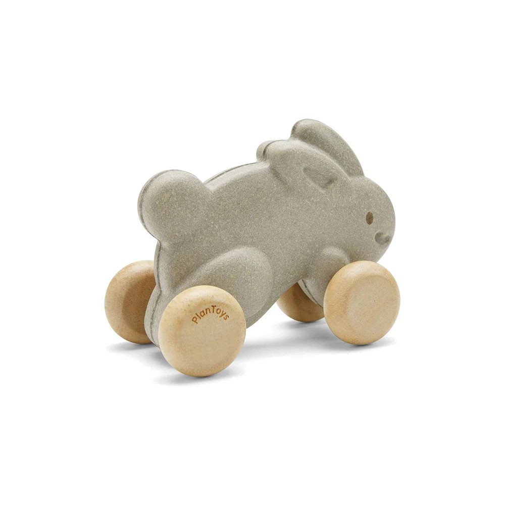 Hand Crafted Wooden Push Along Bunny Toy